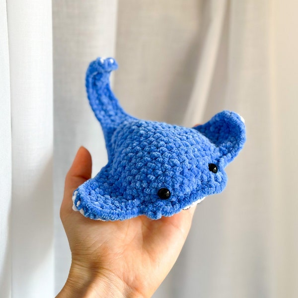 CROCHET PATTERN Stingray Ray Pacific disc ray PDF easy pattern Amigurumi No sew English instructions with photos easy