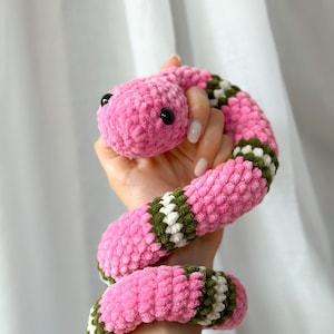 Snake plush crochet pattern No sew Amigurumi crochet snake tutorial PDF in English easy for beginners Snake Crochet Pattern