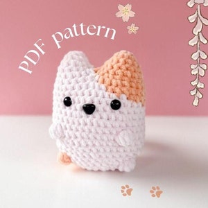 No-Sew Cat Crochet PATTERN, No Sew Crochet Amigurumi Pattern, Crochet Cat Plushie, Small Crochet Animal, Cat Amigurumi Pattern, Crochet Cat