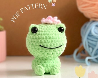 Frog Crochet Pattern No Sew Crochet Plushie PatternFroggy POPs pdf crochet pattern, quick and easy No Sew Amigurumi