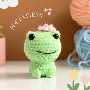 Frog Crochet Pattern No Sew Crochet Plushie PatternFroggy POPs pdf crochet pattern, quick and easy No Sew Amigurumi