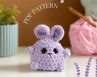 Bunny Crochet Pattern, Low Sew Amigurumi, Crochet Plushie Pattern cute toy