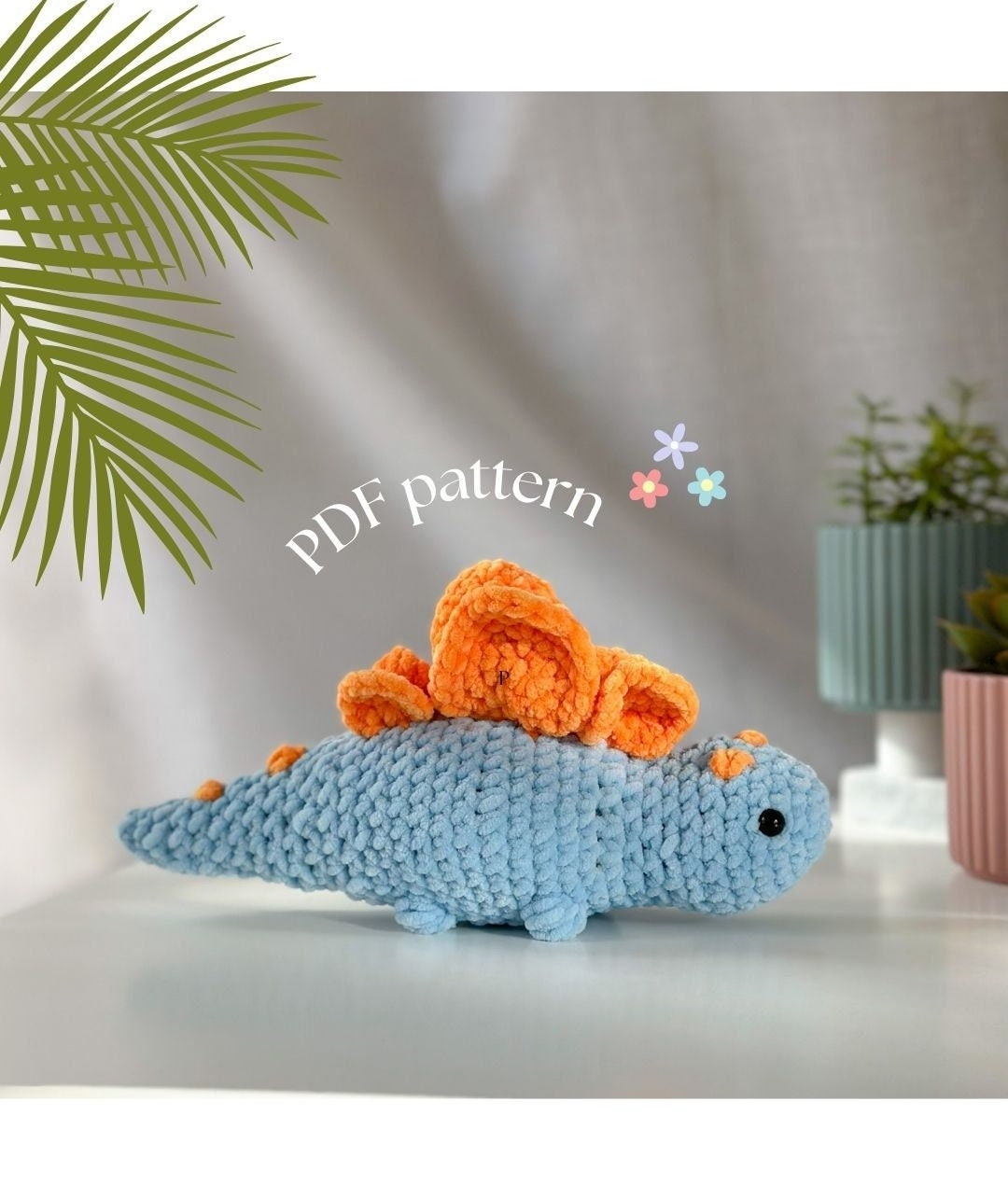 Crochet PATTERN Dino no sew amigurumi Amigurumi tutorial PDF in English Crochet Plushie Dinosaur Amigurumi Toy