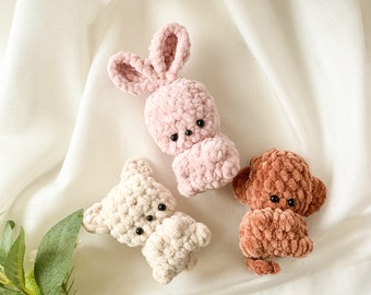 3in1 Cute animals Crochet Pattern Bundle Plushie Amigurumi PDF File Tutorial in English Crochet Pattern For Beginners Quick and Easy
