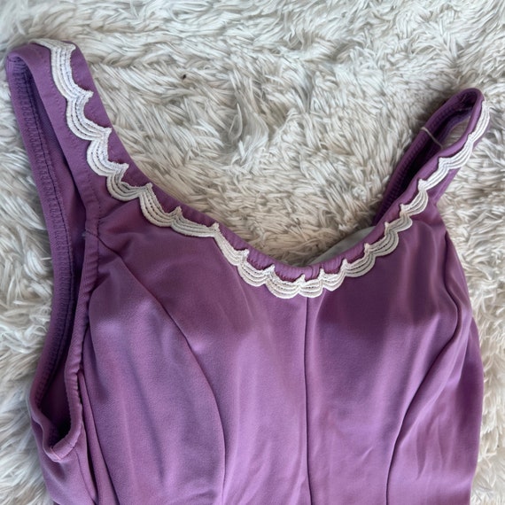 NWT Deadstock Vintage 60s or 70s Purple One Piece… - image 3