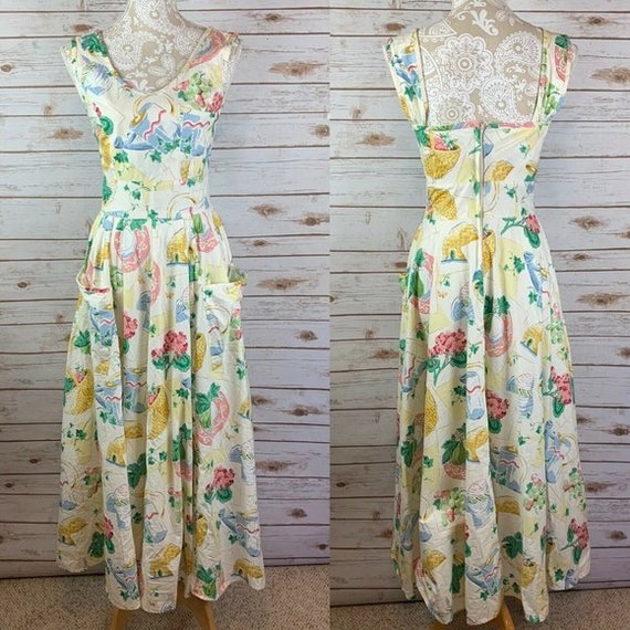 KAREN ALEXANDER 80s does 50s circle skirt dress Ga