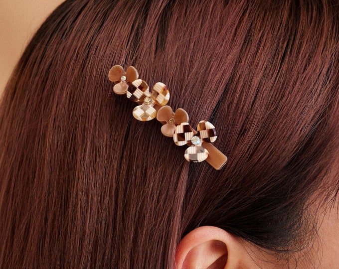 Cute Hair Clip | Colourful Hair Clip | Hair Accessories | Gift For Her | Blooming Flowers Crocodile Hair Clip