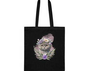 Cotton Tote - Flower Crown Kitten