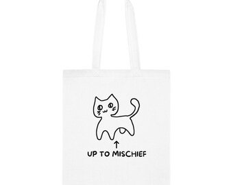 Cotton Tote - Up To Mischief Cat