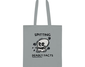 100% Cotton Tote Bag | 7 Colours | Spitting Deadly Facts Totebag |