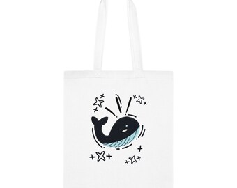 Cotton Tote - Graphic Whale Cute