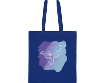 Cotton Tote - Graphic Blue Whale