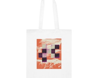 100% Cotton Tote Bag | 9 Colours | Orange Duo Toned Graphic Totebag |