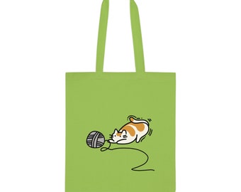 Cotton Tote - Yarn Ball & Cat