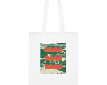 100% Cotton Tote Bag | 9 Colours | Green Duo Toned Graphic Totebag |