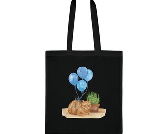 100% Cotton Tote Bag | 9 Colours | Balloon Cat Totebag |