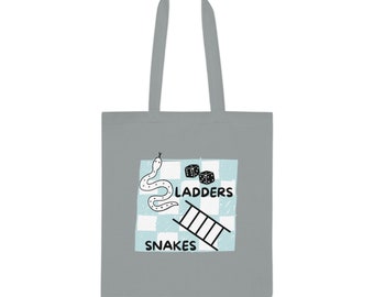 Borsa tote in cotone 100% / 9 colori / Borsa tote Snakes & Ladders /