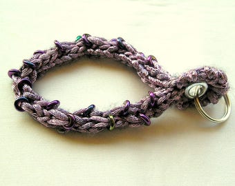 Personalize Keys ~ Bracelet Keychain ~ Beaded Knitting PDF Knitting Pattern ~ Stretchy Wristlet ~ Knit Keyring