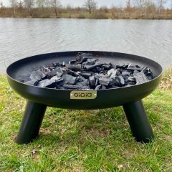 Fire Pit Grill BBQ Steel Fire Bowl Father Day Gift Modern Portable Grill For Outdoor BBQ Fireplace Metal BBQ Fire Pit Bowl With Fire Grate