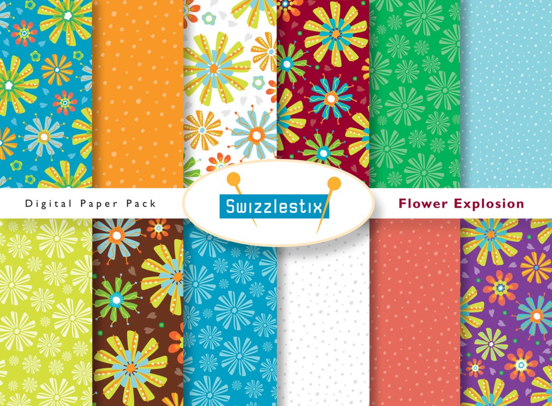 Flower Digital Paper, Floral Digital Paper Pack, Seamless Floral ...