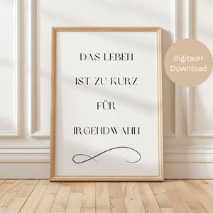 Poster Living Room &quot;Life&quot;, Poster Sayings, Poster Black and White, Sayings Poster, Poster Living Room Sayings, Living Room Decoration, download