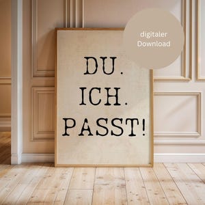 Poster living room &quot;DU ICH&quot;, poster sayings German, poster black and white, wall decoration poster, wall decoration sayings, sayings poster, digital print