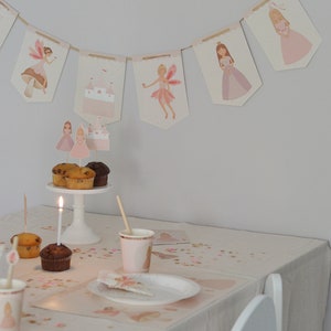 Prinzessinnengeburtstag, Geburtstag, Wimpelkette, Mädchengeburtstag, Mädchen, Wanddeko
