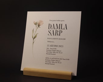 Luxury Wedding Invitation. White Wedding Invitation with flower