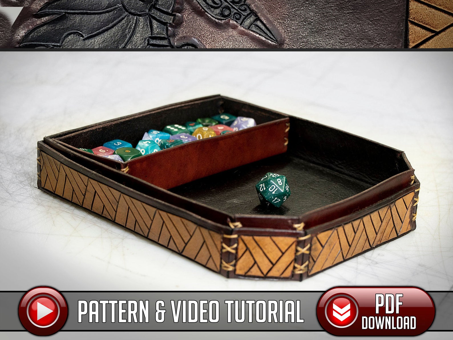 Leather Dice Box Pattern / Dice Tray / Jewelry Box / Raven Etsy