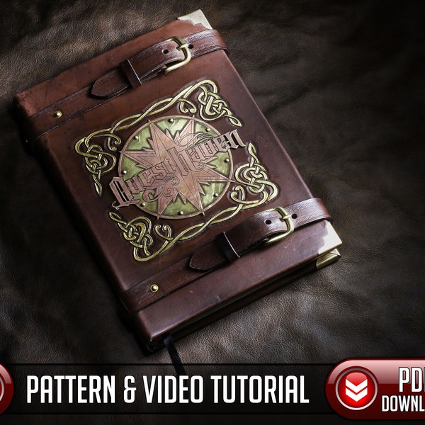 Large Leather Book Pattern | Viking Knotwork - PDF - SVG LASER