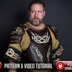 Leather Breastplate Pattern - Cuirass - Viking Serpent Knotwork - PDF - SVG LASER