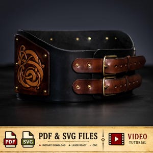War Belt Pattern | Leather Armor - PDF - SVG LASER
