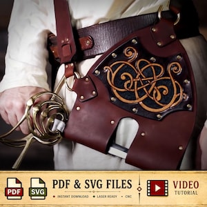 Leather Baldric Pattern / Viking Artwork / Digital Download - PDF - SVG LASER