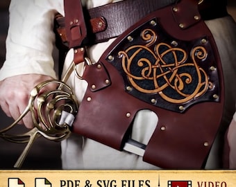 Leather Baldric Pattern / Viking Artwork / Digital Download - PDF - SVG LASER