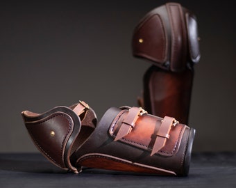 Arm Armor | Leather Armor | Vambraces Elbows - Brown