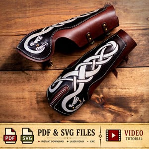 Bazuband Pattern | Arm Armor Pattern | Viking Serpent Knotwork| Leather Armor - PDF - SVG LASER