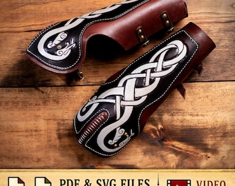 Bazuband Pattern | Arm Armor Pattern | Viking Serpent Knotwork| Leather Armor - PDF - SVG LASER