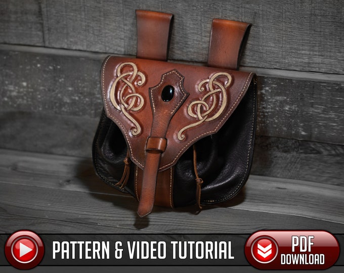 Leather Medieval Pouch Pattern / Digtial Download / Knotwork PDF SVG ...