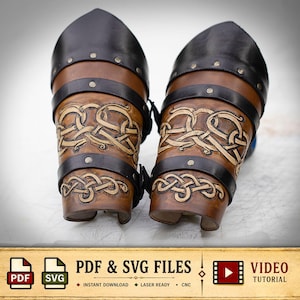 Leather Vambrace Pattern / Viking Knotwork / Digital Download - PDF - SVG LASER