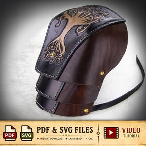 Shoulder Armor Pattern -  / SCA / Larp / Costume with Yggdrasil / The World Tree - PDF - SVG Laser