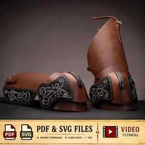Leg Armor Pattern - Leather Armor - Viking Knotwork - PDF - SVG LASER
