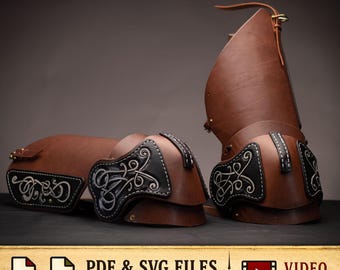 Leg Armor Pattern - Leather Armor - Viking Knotwork - PDF - SVG LASER