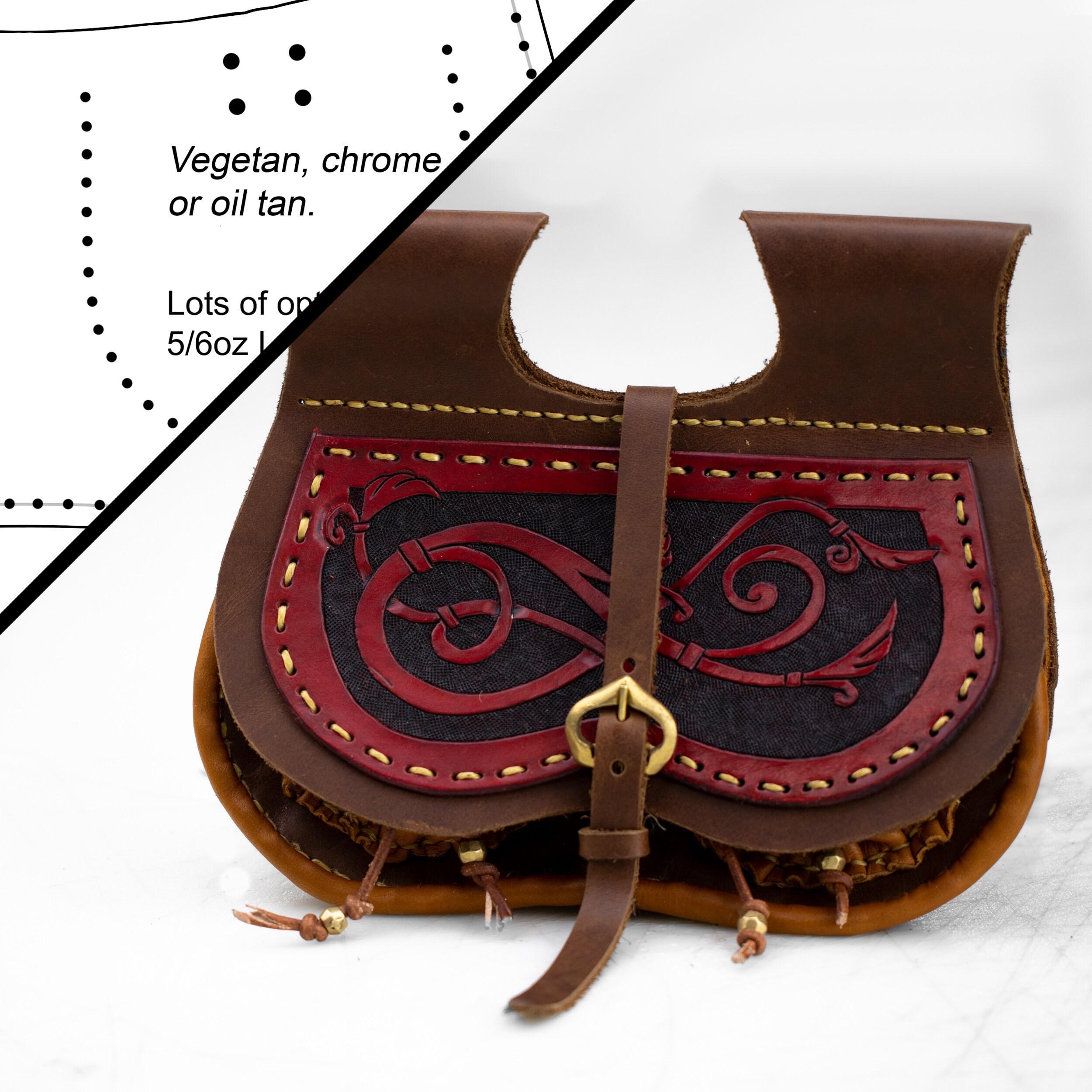 medieval leather pouch pattern