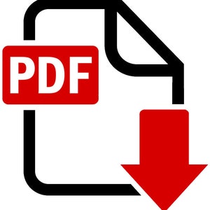 K&ouml;nnte beinhalten: Ein schwarz-wei&szlig;es Symbol eines PDF-Dokuments mit einer roten "PDF"-Beschriftung und einem roten Abw&auml;rtspfeil.