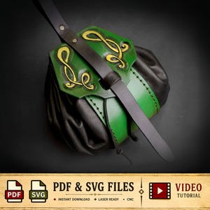 Drawstring Pouch Pattern - Dice Bag Pattern - Viking Knotwork - PDF - SVG LASER