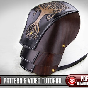 Shoulder Armor Pattern -  / SCA / Larp / Costume with Yggdrasil / The World Tree - PDF - SVG Laser