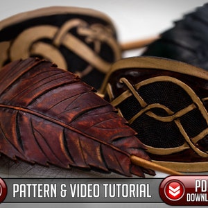 Leather Hairslider Pattern / Barrette Pattern / Viking Artwork and Leaf Designs / Digital Download - PDF - SVG LASER