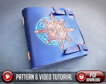 Leather Book Pattern / Sun and Moon / Digital Download