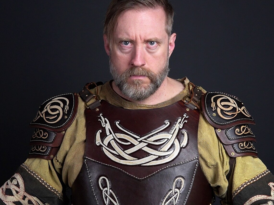 Leather Breastplate Pattern Cuirass Viking Serpent Etsy