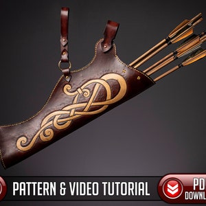 Leather Quiver Pattern / Belt Quiver / Viking Knotwork - PDF - SVG LASER